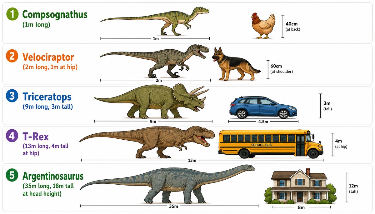 Dinosaur size comparison chart